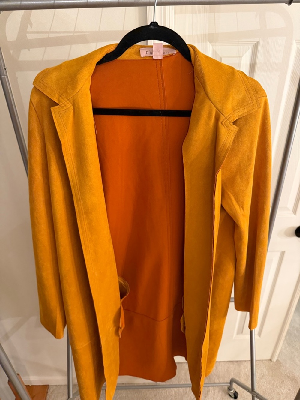 Philosophy Golden Mustard Open-Front Trench Coat